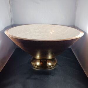 Large Decorative BOHO Style Wood Footed Bowl